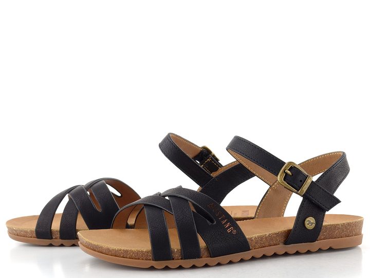 Mustang páskové sandály black 26M0162014