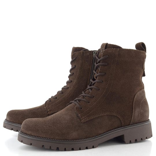 Tamaris kožený šněrovací kotník mocca suede 1-25402-43