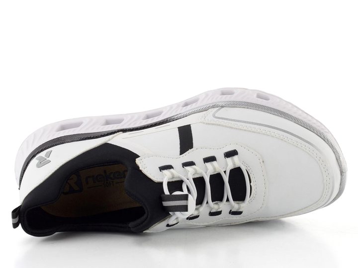 Rieker nazúvacie tenisky na platforme čierno-biele M6062-80