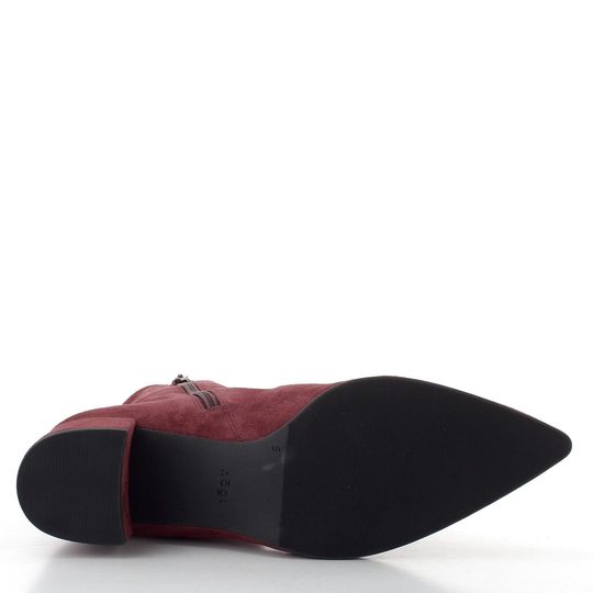 Högl elegantní semišový kotník na podpatku cabernet  0-104712-4400