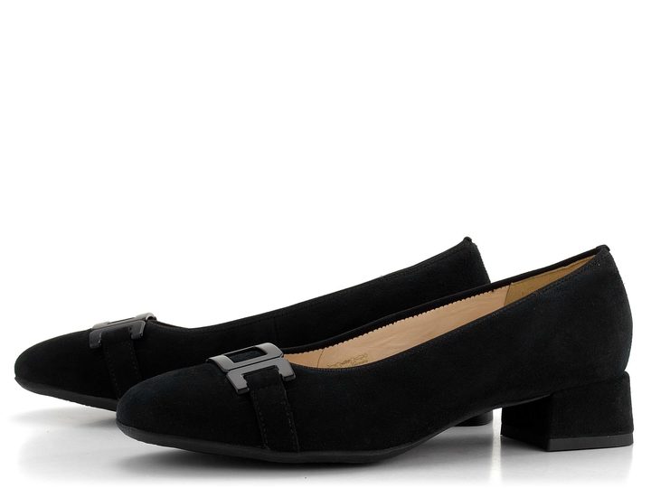 Ara širší semišové lodičky Graz Black 12-20402-01