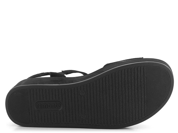 Remonte černé sandály na platformě s klínkem D1N50-00