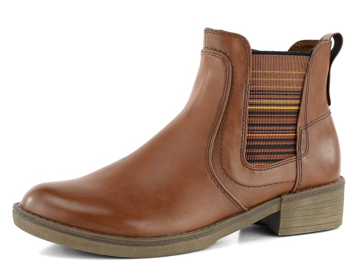 Tamaris členkové topánky s farebnou pružinkou hnedé 1-25012-23