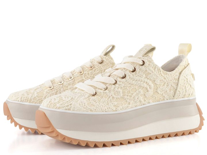Tamaris tenisky na vysoké platformě ivory macramee 1-23731-41