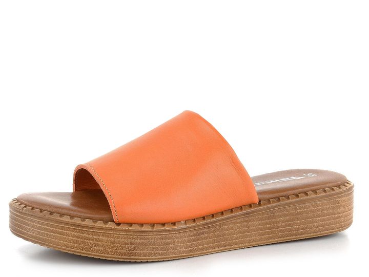 Tamaris kožené pantofle na platformě Peach 1-27236-34