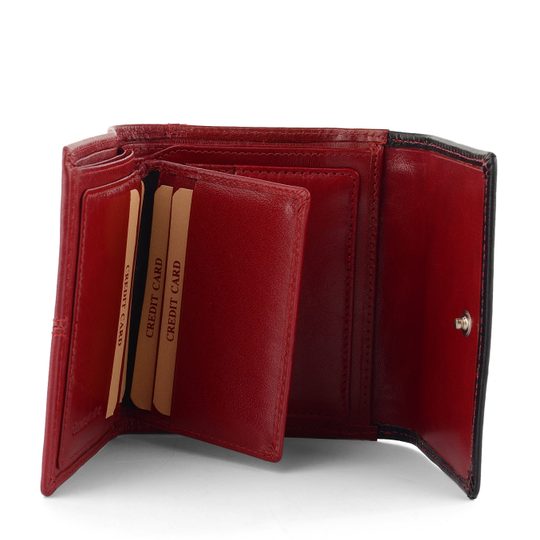 Dámská kožená peněženka červená/černá BLC/4391/419-Red/Black