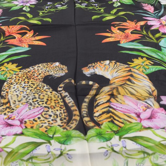 Fraas hedvábný šál s motivem džungle 622006-998