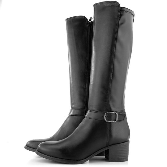 Tamaris kozačky černé se strečí 1-25530-29