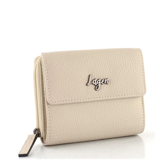 Dámská kožená peněženka se zipovou kapsou off white LG003