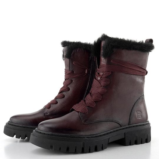 TT.BAGATT kožený kotník na platformě vínový D31-AUJ31-1069