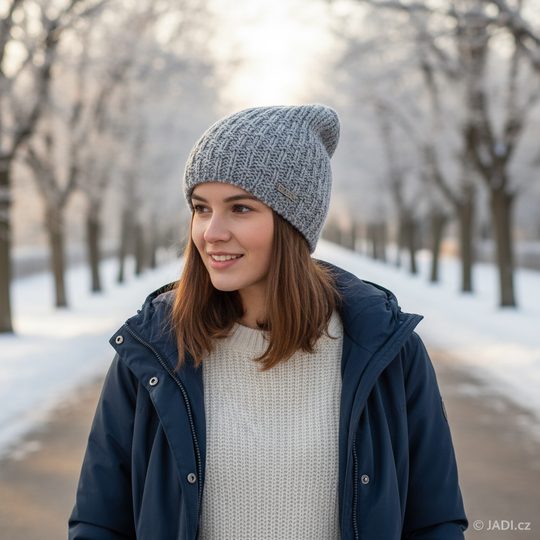 Voxx pletená čepice Premacy světle šedá 119022