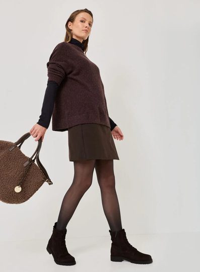 Tamaris kožený šněrovací kotník mocca suede 1-25402-43