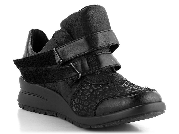 Rieker poltopánky na suchý zips čierne L4868-00