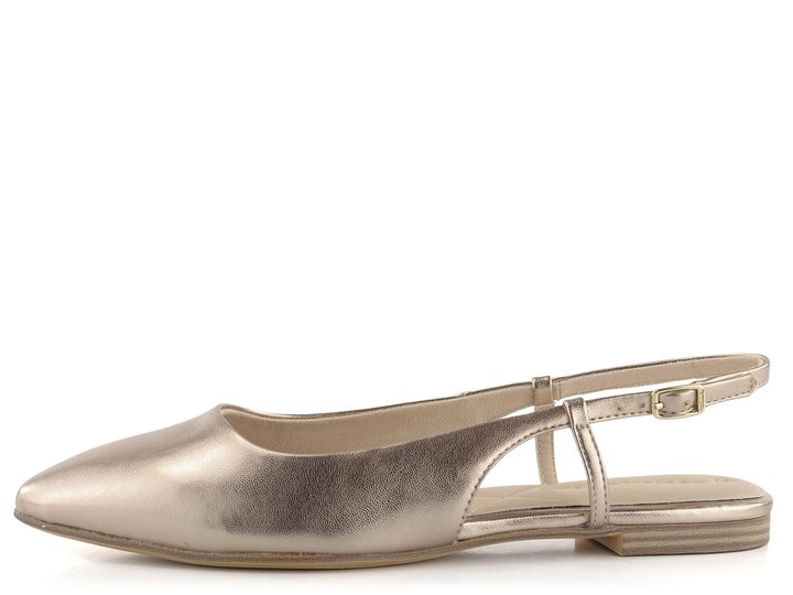 Tamaris elegantní baleríny s volnou patou Light Gold 1-29402-20