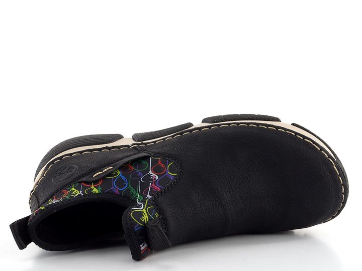 Rieker nazúvacia členková obuv na platforme čierna 45957-00