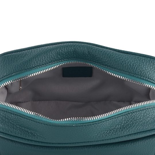 Elega malá crosbody kabelka petrolejová/stříbrné kování 69714