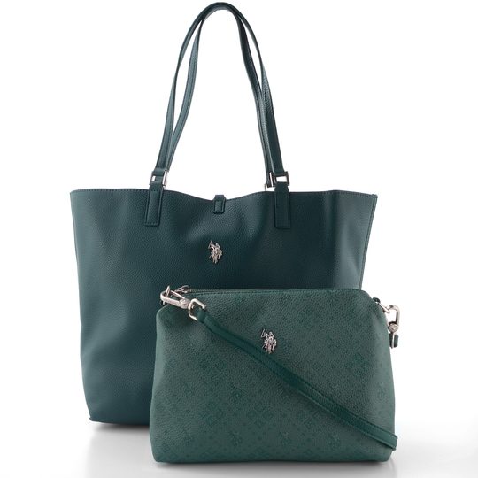 U.S. POLO ASSN. velká oboustranná shopper kabelka s etují zelená BEUM08706WVPF77