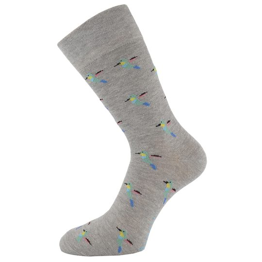 Bugatti pánske ponožky 2 páry šedé s obrázkami papagájov 6273