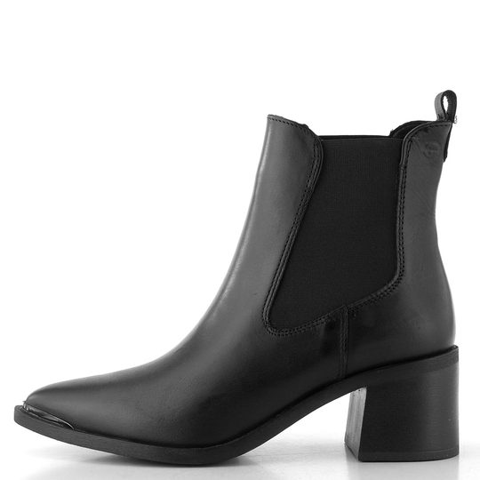 Tamaris chelsea kotník na podpatku black leather 1-25301-45
