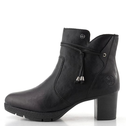 Rieker elegantní kotník na podpatku černý 77667-00