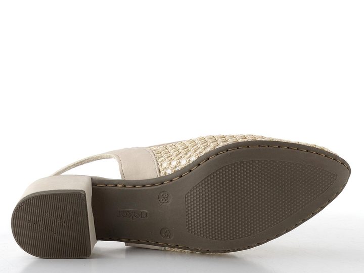 Rieker síťované lodičky s volnou patou crema 47060-60