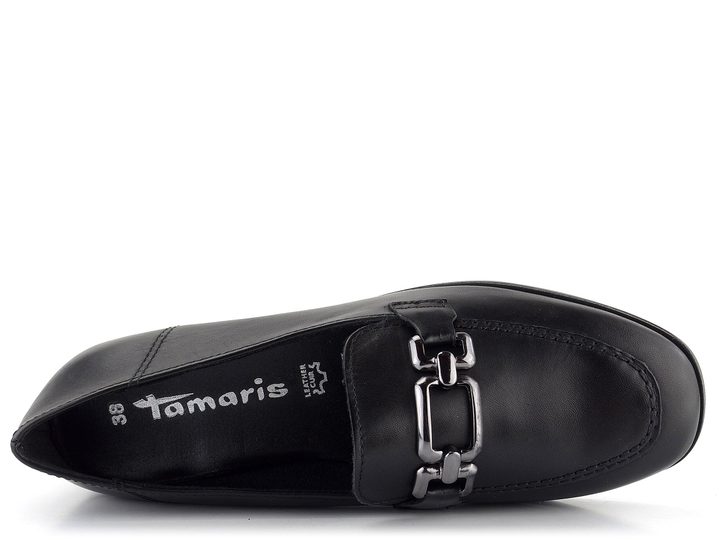 Tamaris mokasíny Black Leather 1-24213-41