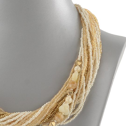 Náhrdelník rokajl béžový