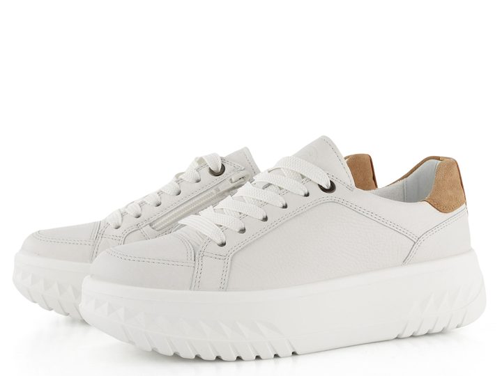 Ara širší polobotky na platformě Monaco Cream/Biscuit/Whisky 12-46703-09