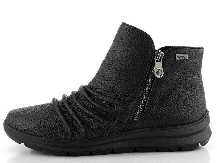 Rieker řasený kotník se zipem a membránou černý Z0056-00