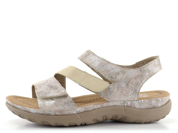 Rieker sandály s měkkou tvarovanou stélkou metalické 64872-90