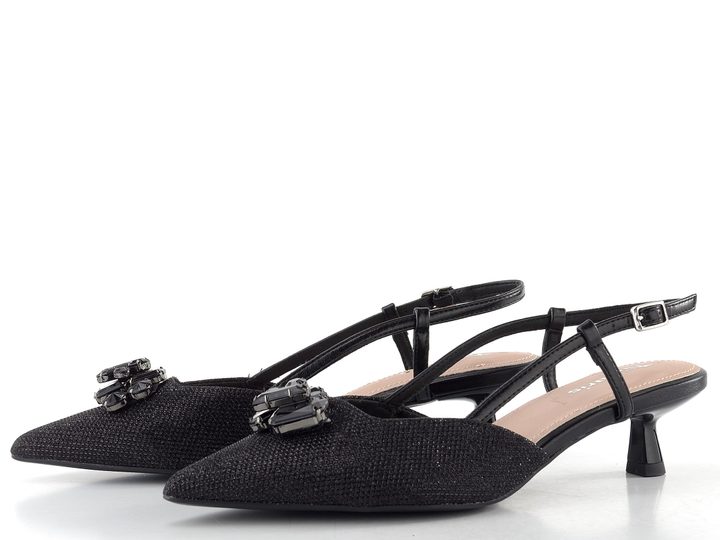 Tamaris lodičky s volnou patou black glam 1-29512-46