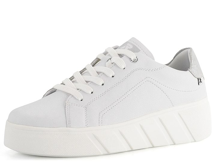 Rieker Revolution kožené biele sneakers tenisky na platforme W0501-80