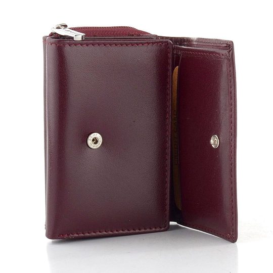 Kožená peněženka se zipovou kapsou vínová 50453
