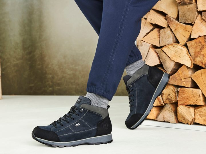 Rieker pánský šněrovací kotník s membránou kombinovaný F5740-00