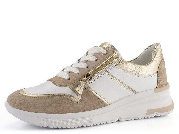 Ara tenisky na klínku Neapel-Tron Sand/Platin/Weiss 12-38412-09