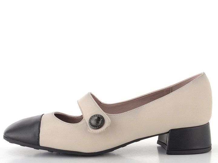 Hispanitas lodičky s nártovým páskem Oporto cream/black BHI254315