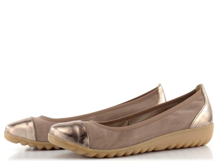 Caprice kožené baleríny Taupe Combi 9-22103-20