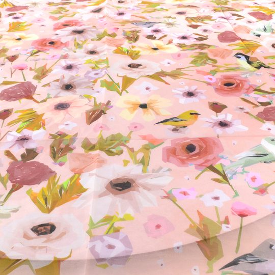 Fraas šátek z hedvábné směsi s motivy květin a ptáčků 633036-412