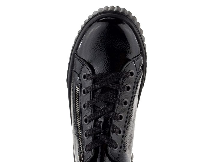 Rieker tenisky na platforme lakované čierne N2501-00