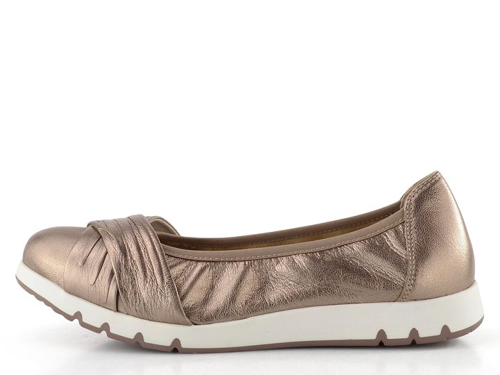 Caprice širší metalické baleríny taupe 9-22118-44