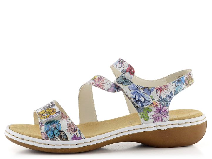 Rieker barevné sandály s potiskem květin 659C7-92
