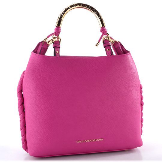 Lola Casademunt shopper kabelka s kovovým madlem fuchsia LS2604019