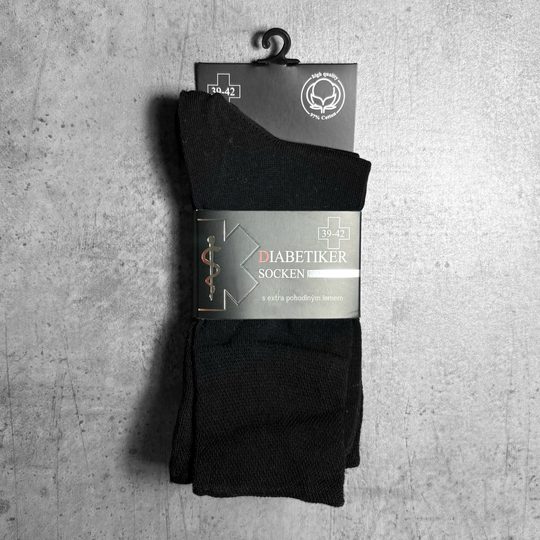 Pánské bavlněné ponožky se zdravotním lemem černé 3 páry