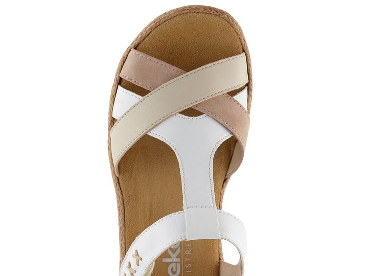 Rieker sandály na platformě Altrosa/Perle/Weiss V0919-80