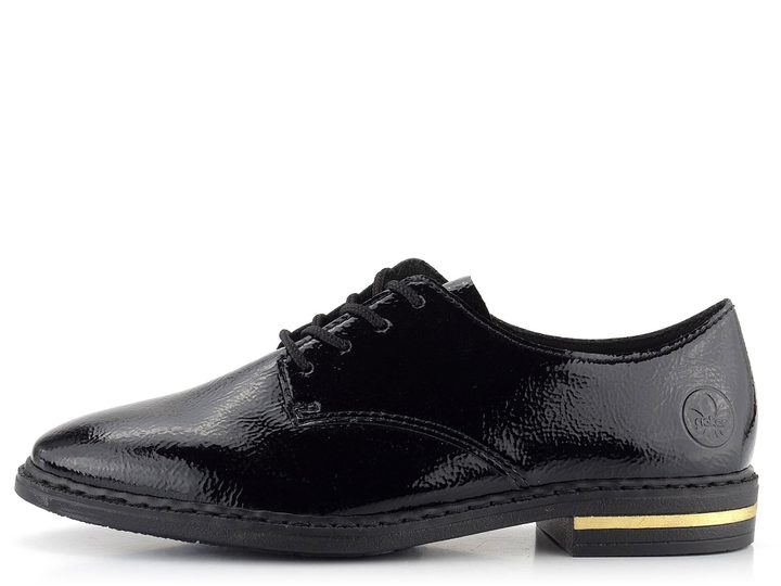 Rieker šnurovacie poltopánky na nízkom podpätku čierne 50618-00