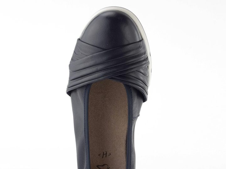 Caprice širší kožené baleríny ocean nappa 9-22118-44