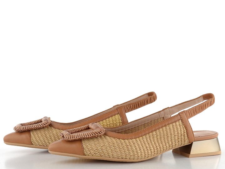 Hispanitas lodičky s volnou patou Dali Cuoio/Natural RHV254046