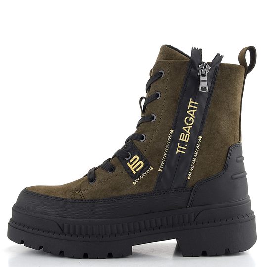 Bagatt zelený šněrovací kotník na hrubé podešvi D31-AOA31-6955