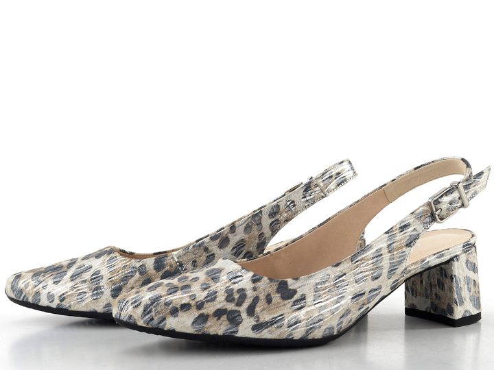 Gabor metalické lodičky so vzorom a voľnou pätou bianco 82.260.91