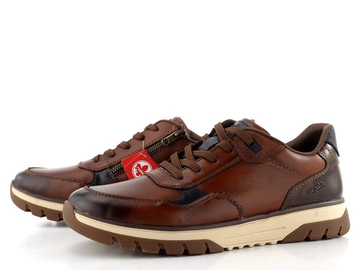 Rieker pánske šnurovacie poltopánky hnedé B9301-25